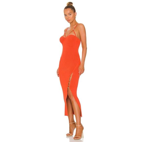 NICHOLAS Dresses & Skirts - NICHOLAS Jules Ribbed Knit Dress, Revolve, Wallflower-Orange, NWT, Size L